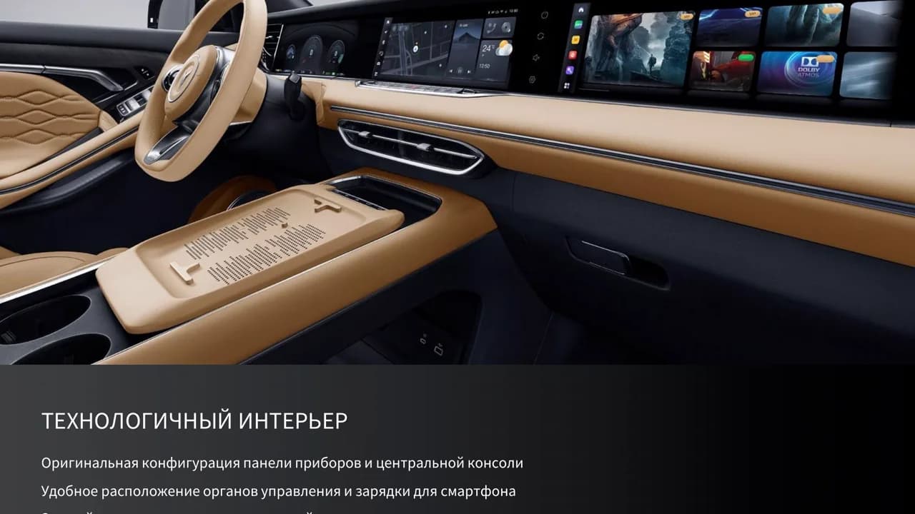 Салон Voyah Free Sport Edition с тремя экранами